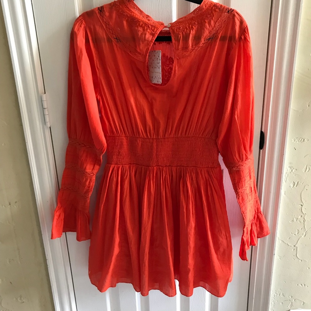 Free People Red Embroidered dress - Picture 5 of 7